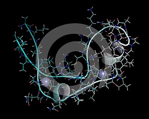 Zinc finger protein domain from histone-lysine N-methyltransferase A2. Zinc fingers are protein domains that bind to DNA.