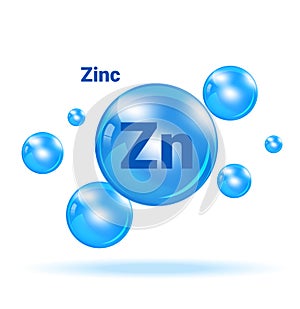 Zinc Graphic Medicine Bubble on white background Illustration. Health care and Medical Concept Design photo