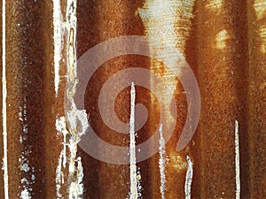 zinc. Grunge metal surface with paint and rust, background. Buildings