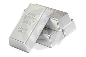 Zinc ingots, 3D rendering