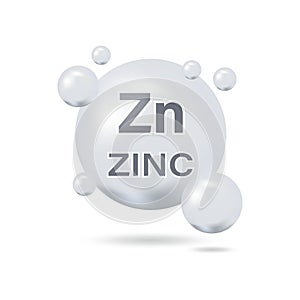 The zinc mineral icon is highlighted on a white background.