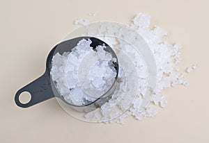 Zinc nitrate on the beige background