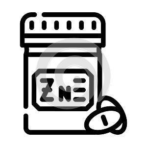 zinc pills trace elements line icon vector illustration