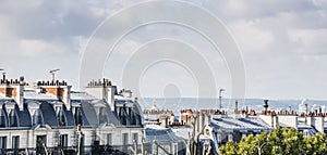 Zinc roofs and chimneys of Paris