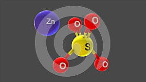 Zinc sulfate ZnSO4 3D Illustration photo