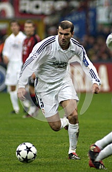 Zinedine Zidane in action during the match