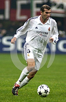 Zinedine Zidane in action during the match