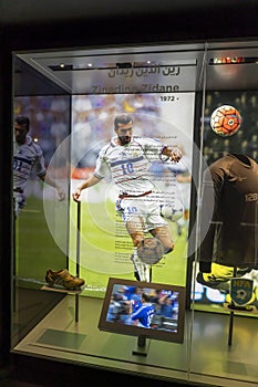 Zinedine Zidane display in 3-2-1 Qatar Olympic and Sports Museum.