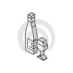 zinfandel red wine isometric icon vector illustration