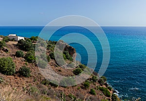 Zingaro Nature Reserve, Province of Trapani, Sicily. This is Cala Capreria, one of the incredibles beaches of the reserve