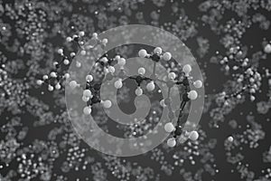 Zingiberene molecule, scientific molecular model, 3d rendering