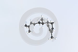 Zingiberene molecule, scientific molecular model, looping 3d animation