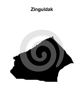 Zinguldak outline map