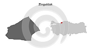 Zinguldak outline map