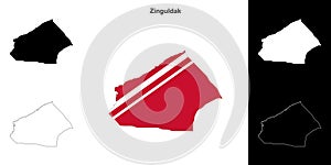 Zinguldak outline map