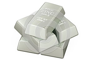 Zink bars, 3D rendering