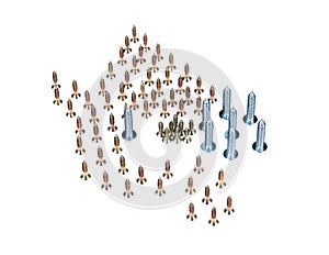 Zinked and anodized screws.