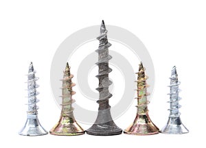 Zinked and anodized screws