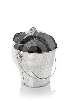 The zinked bucket with coal