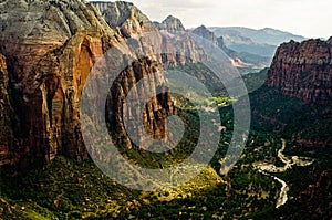 Zion Canyon as seen from Angels Landing at Zion National Park