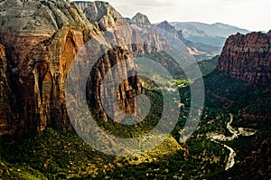 Zion Canyon as seen from Angels Landing at Zion National Park photo