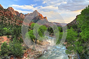 Zion Canyon Sunset HDR photo