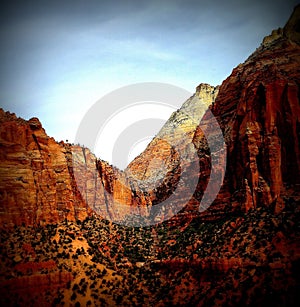 The Zion National Park as one of the most spectacular and popular national park, Lomography photo