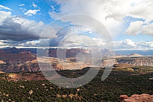 Zion National Park Landscape With Rain and Clouds