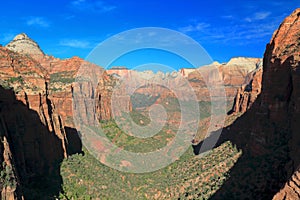 Zion National Park, Mount Carmel Highway from Canyon Overlook in Morning Light, Southwest Desert, Utah, USA