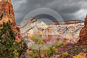 Zion National Park Mountains with Storm Clouds