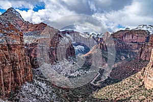 ZION NATIONAL PARK OVERLOOK TRAIL WITH CLOUDS