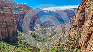 Zion National Park - Tranquil Canyon Landscape seen from the Zion Overlook hiking trail