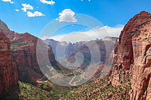 Zion National Park - Tranquil Canyon Landscape seen from the Zion Overlook hiking trail