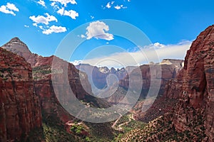 Zion National Park - Tranquil Canyon Landscape seen from the Zion Overlook hiking trail