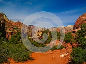 Zion National Park - Tranquil Canyon Landscape seen from the Zion Overlook hiking trail