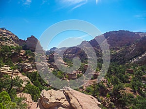 Zion National Park - Tranquil Canyon Landscape seen from the Zion Overlook hiking trail