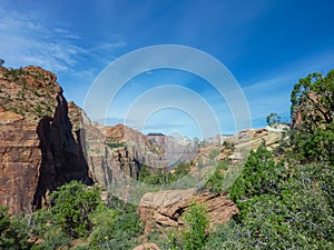 Zion National Park - Tranquil Canyon Landscape seen from the Zion Overlook hiking trail