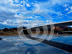 Zion Utah Sky Reflected in Car Roof