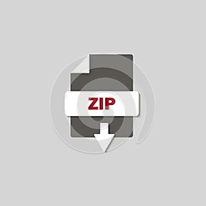 ZIP download icon on background. ZIP button. photo