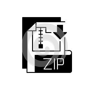 ZIP file black linear icon