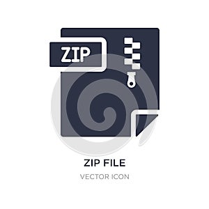 zip file icon on white background. Simple element illustration from UI concept