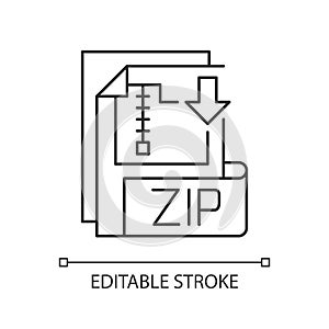 ZIP file pixel perfect linear icon