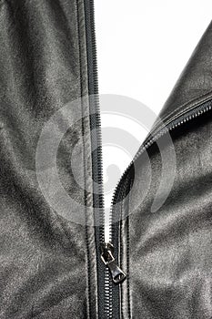 Zip on leather coat 2