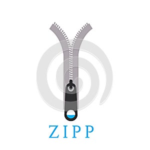 Zip vector icon design.Sewing set vector icons. Scissors, zip, needles vector icons