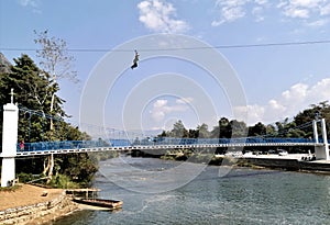 Zipline park in vangvieng, Laos