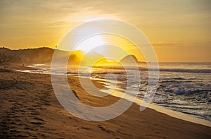 Zipolite beach at sunrise, Mexico photo