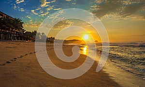 Zipolite beach at sunrise, Mexico