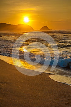 Zipolite beach at sunrise, Mexico photo