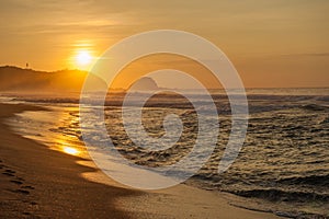 Zipolite beach at sunrise, Mexico photo