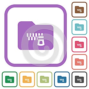 Zipped folder simple icons